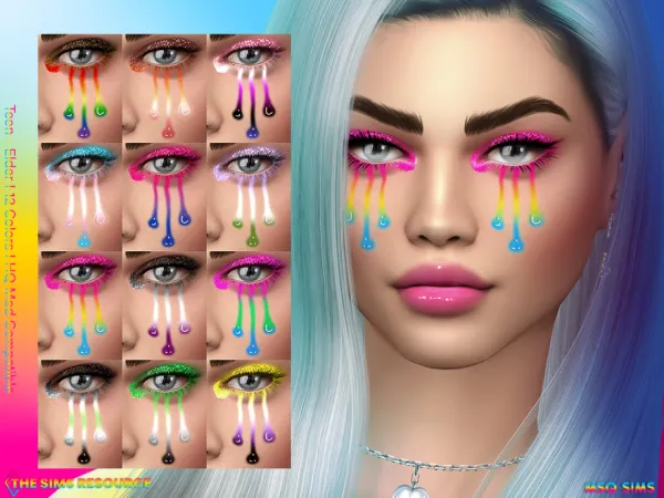 Alpha Pride Eyeshadow NB30 by MSQSIMS - The Sims 4 Custom Content
