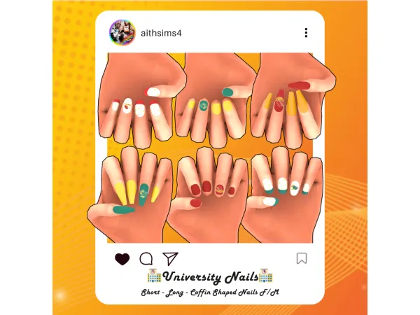 Maxis Match University Nails by Aithsims - The Sims 4 Custom Content