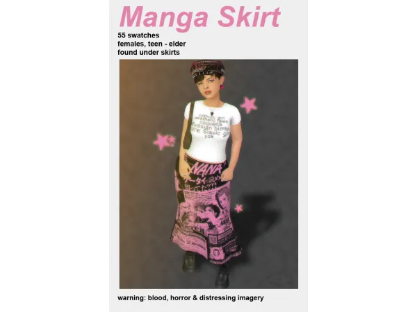 Maxis Match Manga Skirt by whimsims - The Sims 4 Custom Content
