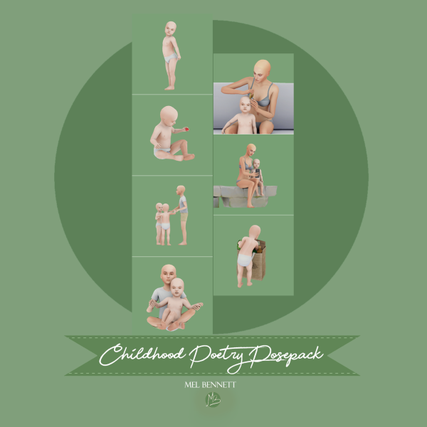 Alpha Childhood Poetry Posepack by melbennett - The Sims 4 Custom Content