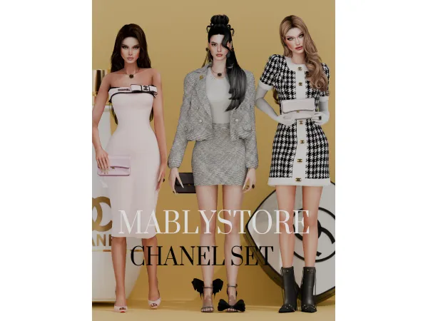 Alpha CHANEL SET by Mably - The Sims 4 Custom Content