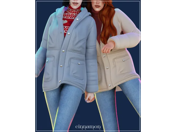 Alpha Lauretta jacket by cinnamonsims - The Sims 4 Custom Content