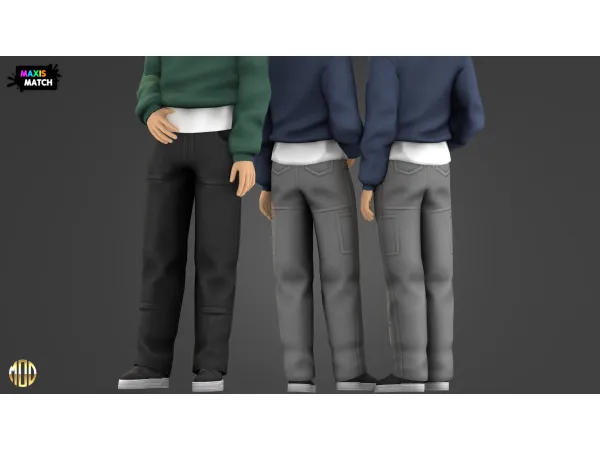 Maxis Match Archie Set Pants by Modco Studios - The Sims 4 Custom Content