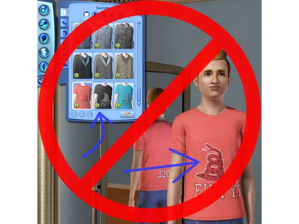 Anti u00abDon't Tread on Me shirtsu00bb for Diesel Stuff by Dandelion Sprout - The Sims 3 Custom Content