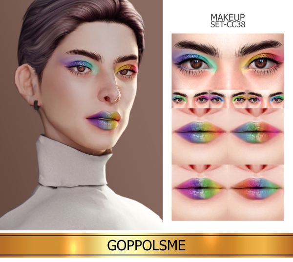 Alpha GPME GOLD MAKEUP SET CC38 by simsfinds - The Sims 4 Custom Content