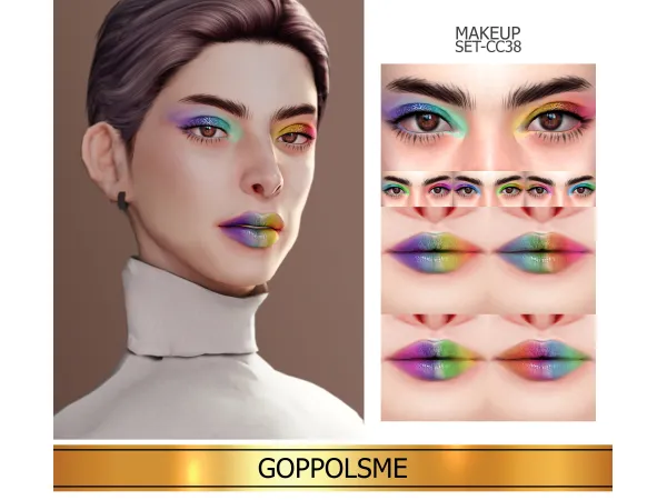 Alpha GPME GOLD MAKEUP SET CC38 by GoppolsMe - The Sims 4 Custom Content