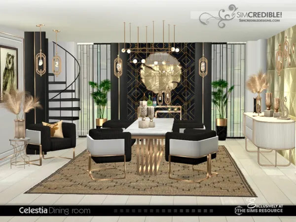 Alpha Celestia Dining Room - The Sims 4 Custom Content