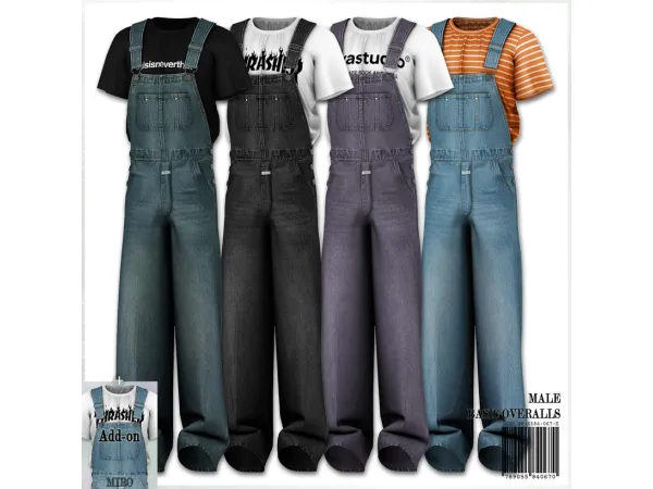 Alpha Male Basic Overalls by mirosims2020 - The Sims 4 Custom Content