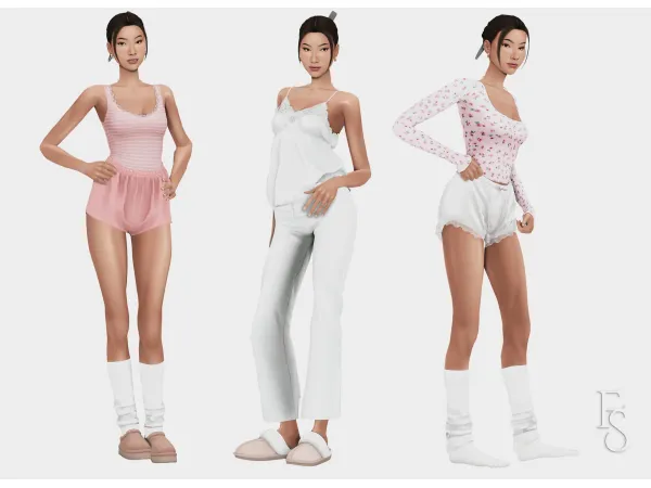 Alpha Soft Pink Sleepwear by farfallasims - The Sims 4 Custom Content