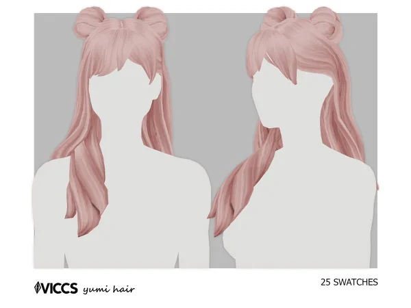Maxis Match VICCS_YUMI HAIR (TEEN ELDER) - The Sims 4 Custom Content