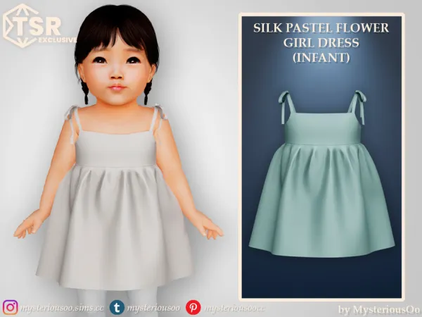 Maxis Match Silk pastel flower girl dress Infant by MysteriousOo - The Sims 4 Custom Content