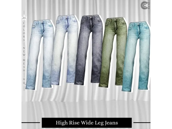Alpha High Rise Wide Leg Jeans - The Sims 4 Custom Content