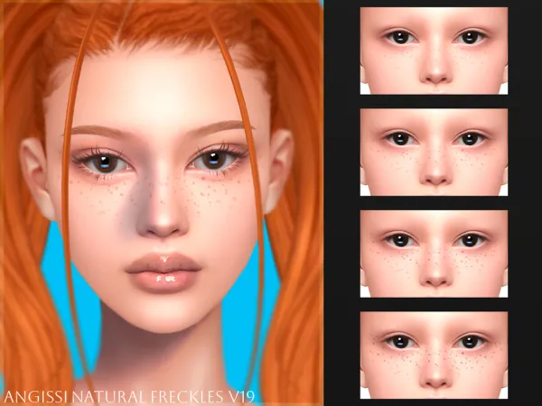 Mix Natural freckles v19 by ANGISSI - The Sims 4 Custom Content