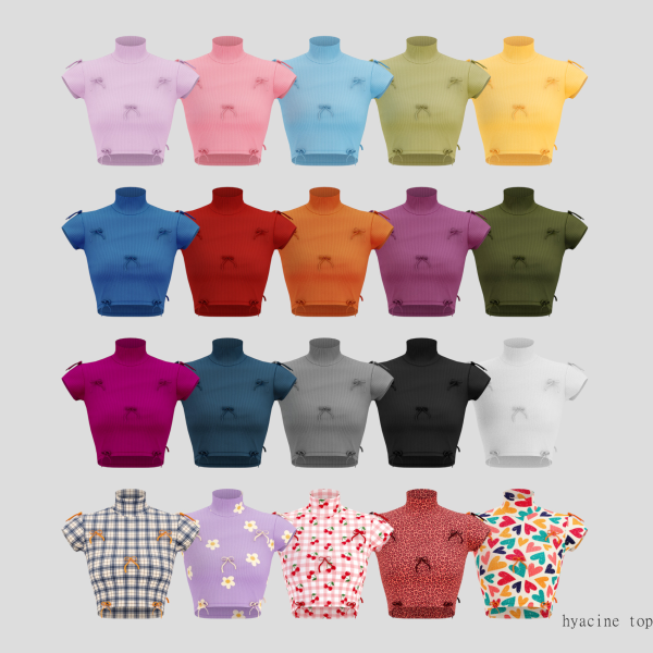 Alpha Hyacine Set Top by simsfinds - The Sims 4 Custom Content