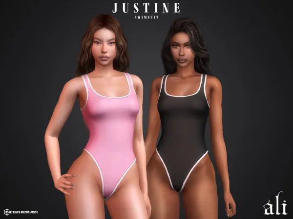 Mix JUSTINE swimsuit by ali1 - The Sims 4 Custom Content