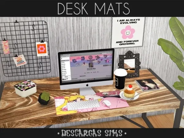 Alpha Desk Mats - The Sims 4 Custom Content