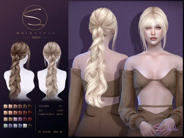 Alpha S Club_020625_Long Ponytail hairstyle - The Sims 4 Custom Content