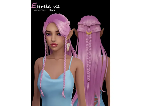 Maxis Match Estrela v2 Hair by HelenaVtulya - The Sims 4 Custom Content