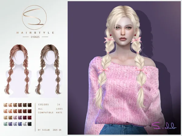 Alpha S Club_010625_doublebraids hairstyle - The Sims 4 Custom Content