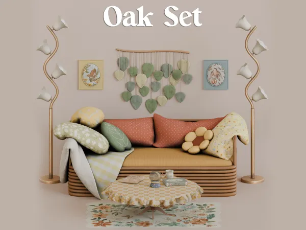 Alpha Oak Set by Mechtasims - The Sims 4 Custom Content