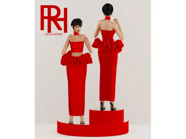 Alpha [REYNA] LEILA GOWN - The Sims 4 Custom Content