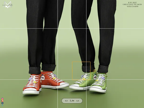 Alpha MERMALADE Urban Edge Sneakers with Charms (Male) - The Sims 4 Custom Content