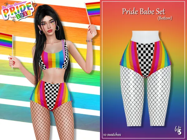 Mix Pride Babe Set Bottom - The Sims 4 Custom Content