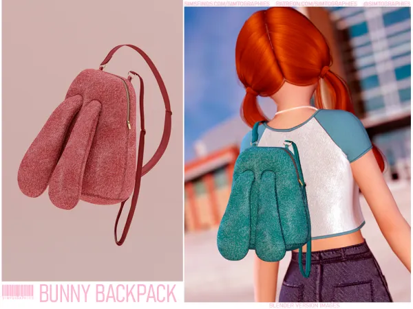 Alpha Bunny Backpack - The Sims 4 custom content