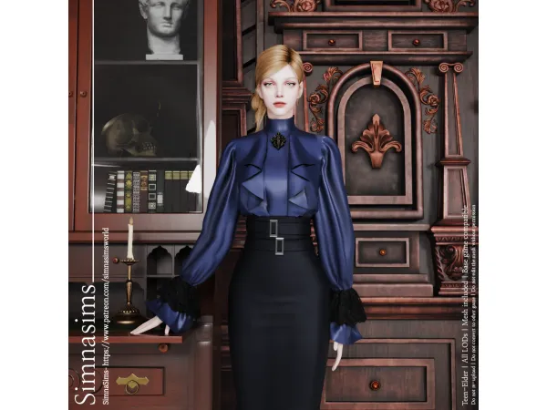 Alpha Gothic dress by simnasimsworld - The Sims 4 Custom Content