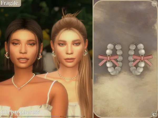 Maxis Match Fragile Earrings Christopher067 - The Sims 4 Custom Content