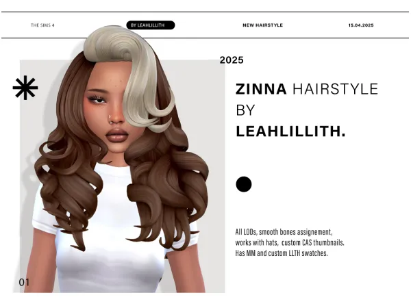Maxis Match Zinna Hairstyle (Maxis Match) by leahlillith - The Sims 4 Custom Content