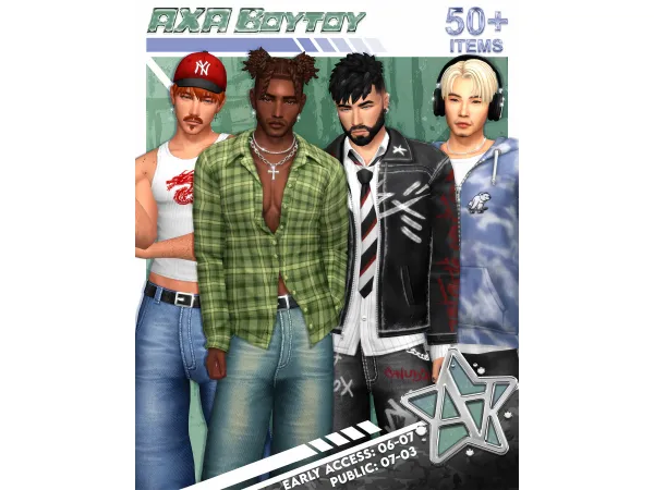 Maxis Match AxA Boytoy 50 Male CAS Items by aharris00britney - The Sims 4 Custom Content