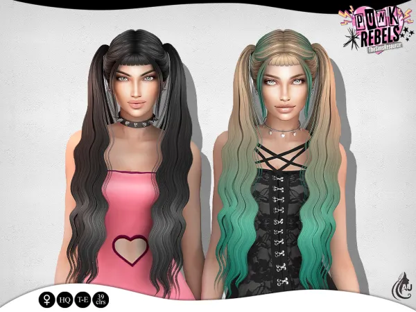 Maxis Match Punk Rebels Exene hairstyle - The Sims 4 Custom Content