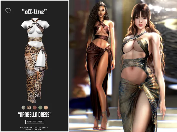 Alpha Off Line Arabella Dress (Sample) - The Sims 4 Custom Content