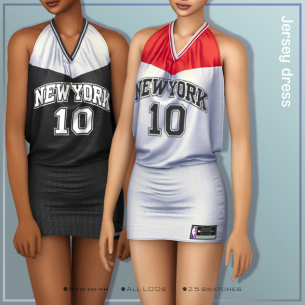 Alpha Jersey Dress by simsfinds - The Sims 4 Custom Content
