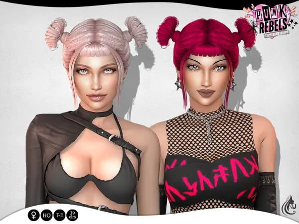 Maxis Match Punk Rebels Blaze hairstyle - The Sims 4 Custom Content