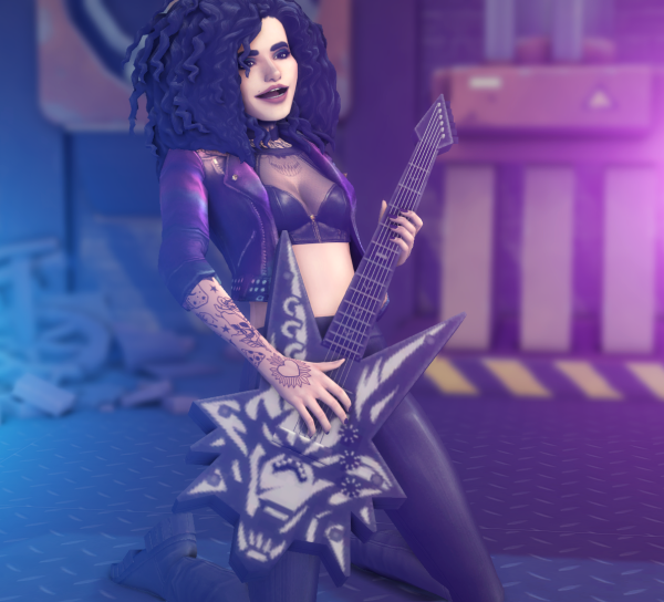 Mix Electric Guitar pose acc x 2 by simsfinds - The Sims 4 Custom Content