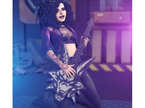 Mix Electric Guitar pose acc x 2 by someone_elsa - The Sims 4 Custom Content