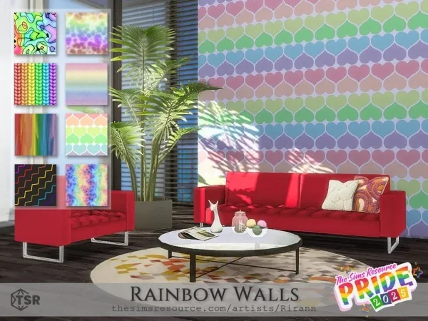 Mix Rainbow Walls - The Sims 4 Custom Content