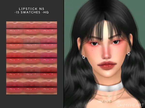 Mix lipstick N5 by ohmyheart - The Sims 4 Custom Content