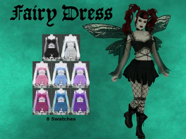 Maxis Match Fairy Dress by lonelygravescc - The Sims 4 Custom Content
