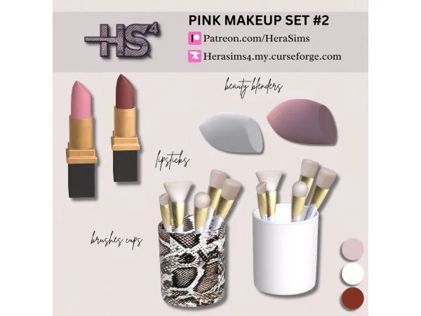 Alpha Pink makeup set 2 - The Sims 4 Custom Content