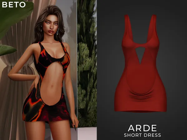 Alpha Arde Short Dress - The Sims 4 Custom Content