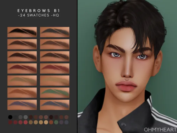 Alpha Eyebrows B1 by ohmyheart - The Sims 4 Custom Content