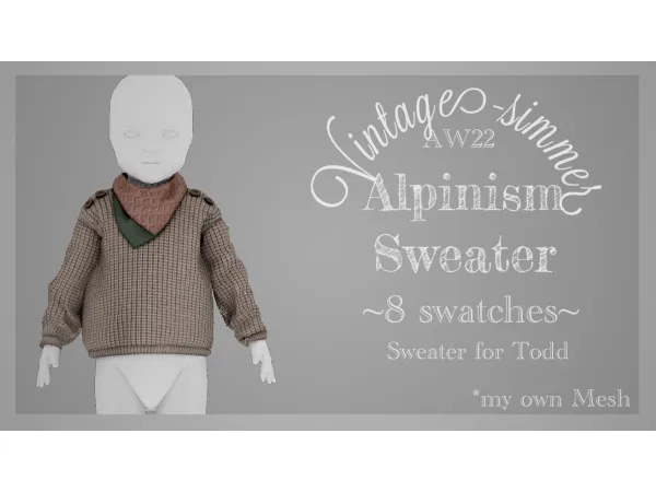 Alpha Alpinism Sweater simmer by vintage - The Sims 4 Custom Content