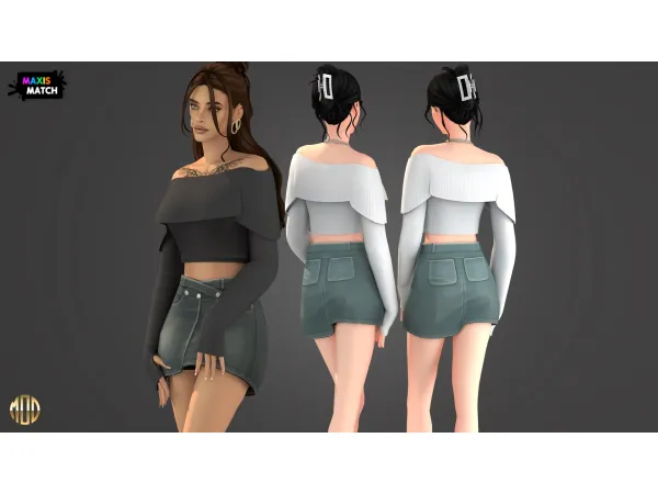 Maxis Match Yasmin set Long sleeve by Modco Studios - The Sims 4 Custom Content