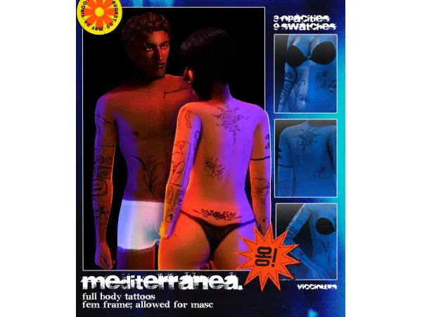 Mix MEDITERRu00c1NEA u2605 full body tattoo setby vicciouxs - The Sims 4 Custom Content