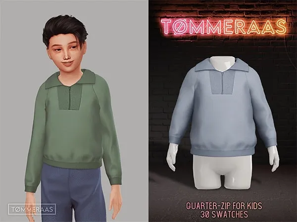 Alpha Tu00d8MMERAAS Quarter Zip for Infants - The Sims 4 Custom Content