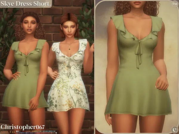 Maxis Match Skye Dress Short by christopher0672 - The Sims 4 Custom Content