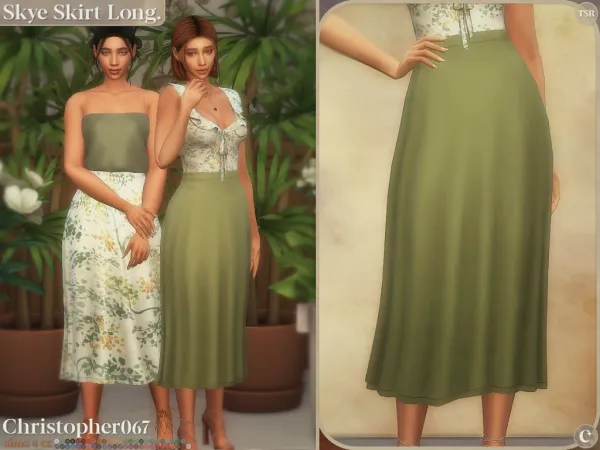 Maxis Match Skye Skirt Long Christopher067 - The Sims 4 Custom Content